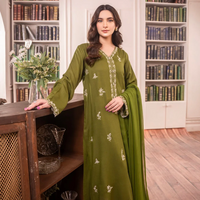 ASIM JOFA - 3PC UNSTITCHED LAWN EMBROIDERED SHIRT WITH BAMBER CHIFFON DUPATTA AND LAWN TROUSER - 3575