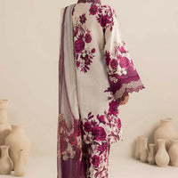 ADAN LIBAS-3PC LAWN PRINTED EMB SHIRT WITH CHIFFON PRINT DUPATTA AND PRINT TROUSER-BIC-2516