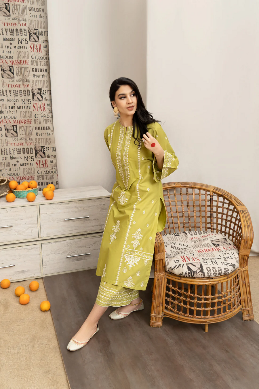 URGE - 3PC UNSTITCEHD LAWN EMBROIDERED SHIRT WITH MONARK PRINTED DUPATTA AND EMB TROUSER-3600