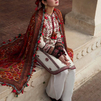 HUSSAIN REHAR - UNSTITCHED 3PC LAWN EMBROIDERED SHIRT WITH MONARK PRINT DUPATTA & TROUSER - 3602