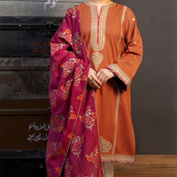 AISLING.3PC UNSTITCEHD LAWN EMBROIDERED SHIRT WITH MONARK PRINT DUPATTA AND TROUSER-3626