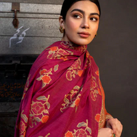 AISLING.3PC UNSTITCEHD LAWN EMBROIDERED SHIRT WITH MONARK PRINT DUPATTA AND TROUSER-3626