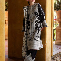 HUSSAIN REHAR-3PC DHANAK EMBROIDERED SHIRT WITH COTTON NET EMBROIDERED DUPATTA AND EMB TROUSER-14196
