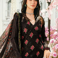 MARIA B-3PC LAWN EMBROIDERED SHIRT WITH MONARK PRINT DUPATTA & TROUSER - NS 3775