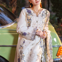 JADE - 3PC Dhanak EMBROIDERED SHIRT WITH Digital Print Shawl AND Dyed TROUSER - 14085