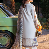 JADE - 3PC Dhanak EMBROIDERED SHIRT WITH Digital Print Shawl AND Dyed TROUSER - 14085