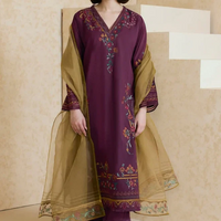 ZARA SHAHJAHAN - 3PC LAWN EMBROIDERED SHIRT WITH ORGANZA EMBROIDERED DUPATTA AND TROUSER - 3826