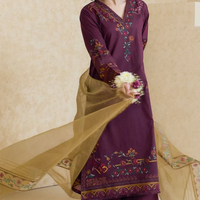 ZARA SHAHJAHAN - 3PC LAWN EMBROIDERED SHIRT WITH ORGANZA EMBROIDERED DUPATTA AND TROUSER - 3826