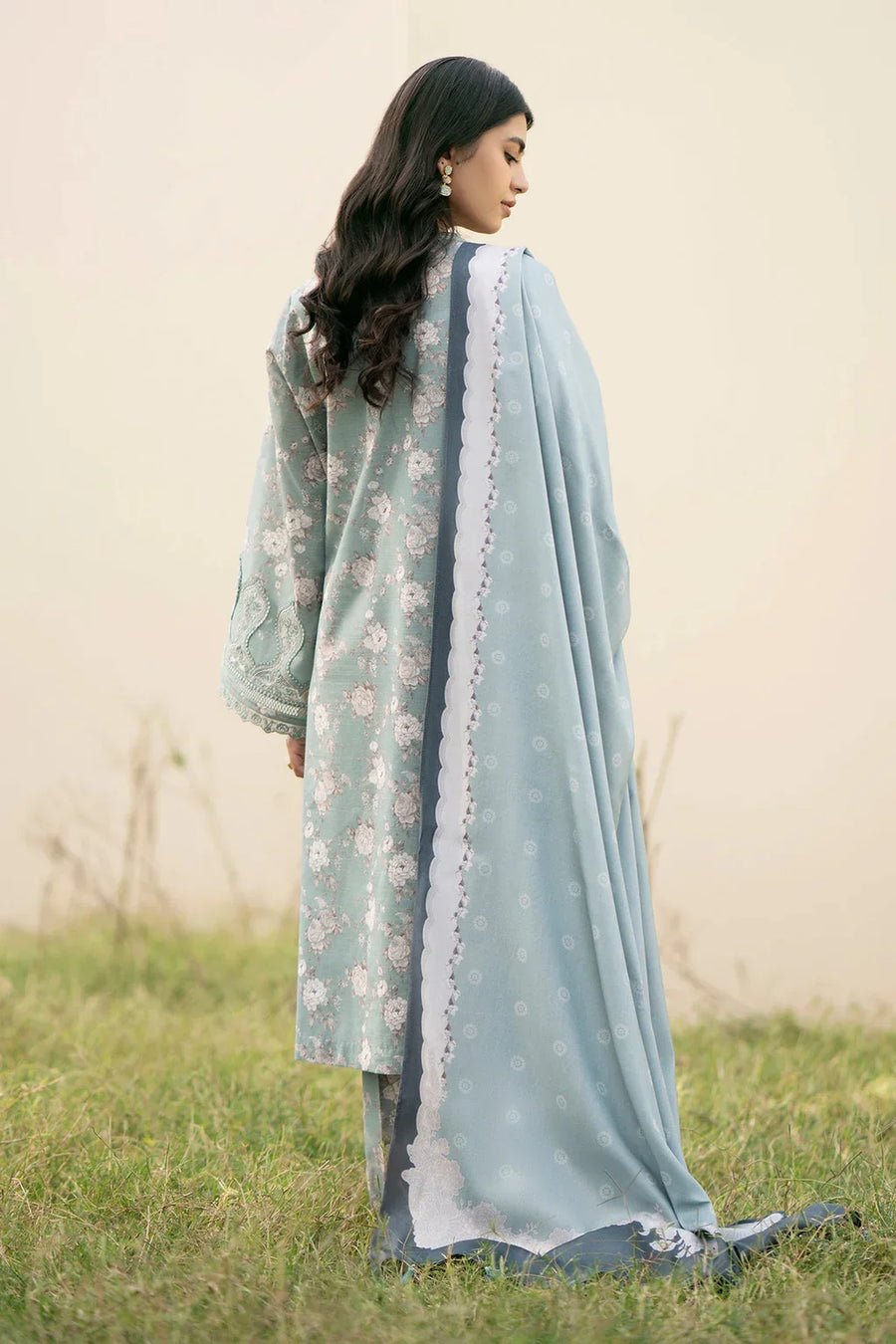 BAROUQE - 3PC UNSTITCHED KARANDI PRINTED SHIRT WITH KARANDI PRINTED DUPATTA AND TROUSER-12576