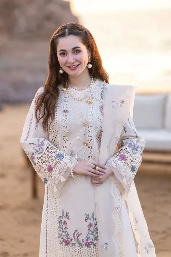 Qalamkar-3PC Lawn Embroidered Shirt With Organza Embroidered Dupatta NS2605