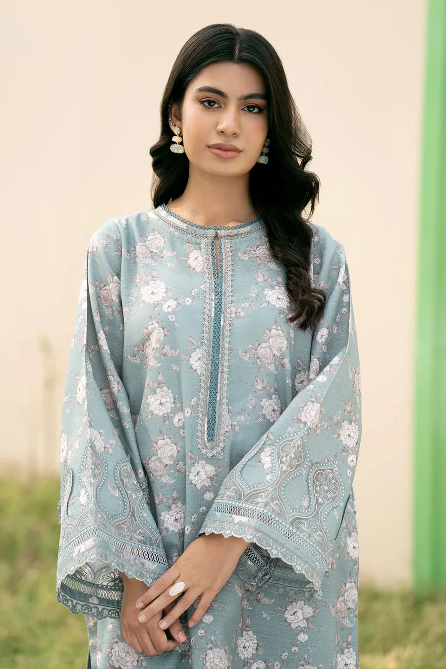 BAROUQE - 3PC UNSTITCHED KARANDI PRINTED SHIRT WITH KARANDI PRINTED DUPATTA AND TROUSER-12576