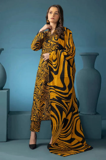 BAROUQE - 3PC UNSTITCHED KHADDAR PRINTED SHIRT WITH KHADDAR PRINT DUPATTA AND PRINT TROUSER-12617