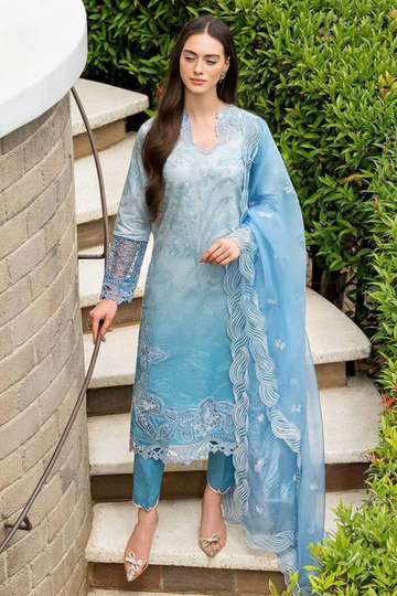MUSHQ-3PC LAWN EMBROIDERED SHIRT WITH Embroidered organza Dupatta - NSM 1547