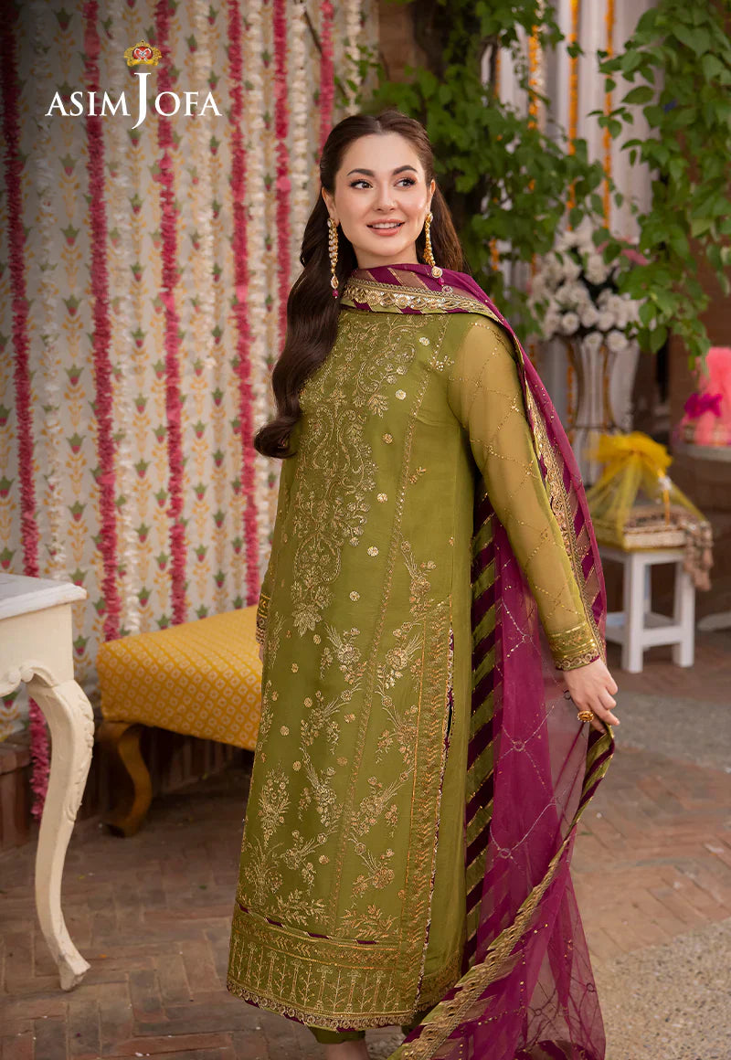 Asim Jofa Dhanak 3PC Embroidered With Chiffon Embroidered Dupatta-1134