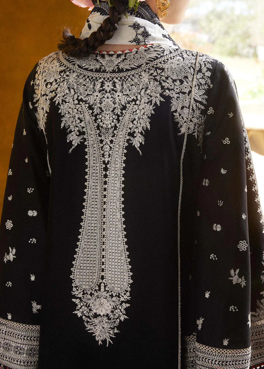 HUSSAIN REHAR-3PC DHANAK EMBROIDERED SHIRT WITH COTTON NET EMBROIDERED DUPATTA AND EMB TROUSER-14196