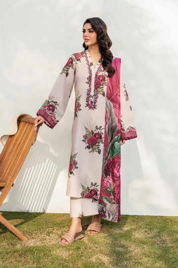 IZNIK - 3PC USTITCHED KARANDI PRINTED SHIRT WITH KARANDI PRINTED DUPATTA AND TROUSER-12572