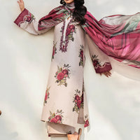 IZNIK - 3PC USTITCHED KARANDI PRINTED SHIRT WITH KARANDI PRINTED DUPATTA AND TROUSER-12572