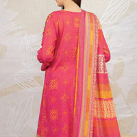 EDENROBE - 3PC  UNSTITCHED KHADDAR PRINTED EMB SHIRT WITH KHADDAR PRINT DUPATTA AND PRINT TROUSER-12618