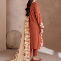 IZNIK- UNSTITCHED 3PC DHANAK EMBROIDERED WITH DHANAK EMBROIDERED SHAWL - 4246