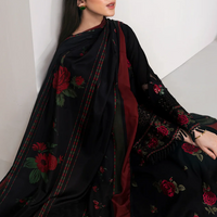 BAROQUE - 3PC UNSTITCHED DHANAK EMBROIDERED SHIRT WITH WOOL SHAWL-3278