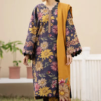 BAROUQE - 3PC UNSTITCHED KHADDAR PRINTED SHIRT WITH KHADDAR PRINT DUPATTA AND PRINT TROUSER-12630