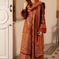 ASIM JOFA-3PC KARANDI SEQUIN EMBROIDERED SHIRT WITH KARANDI EMBROIDERED SHAWL AND TROUSER -BIC-4330