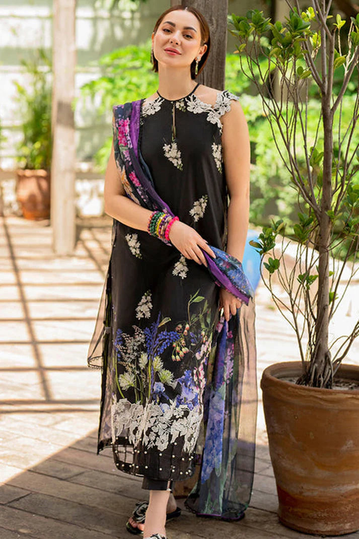 ASIFA NABEEL-3PC LAWN PRINT EMBROIDERED SHIRT WITH CHIFFON PRINT DUPATTA AND PRINT TROUSER-BIC-2515