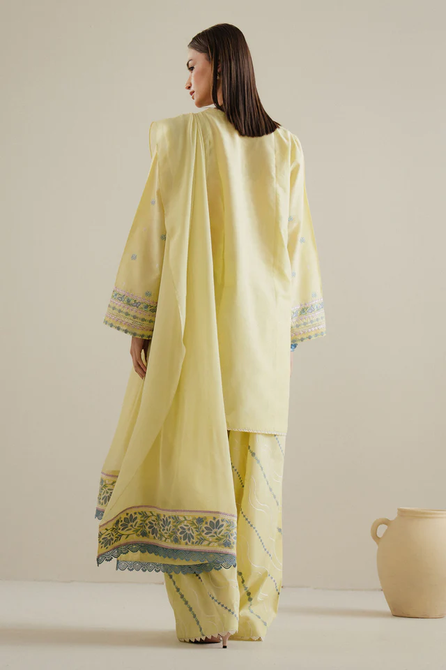 Zara Shahjahan 3PC LAWN EMBROIDERED SHIRT WITH Embroidered Dupatta - NS 0221