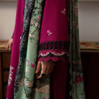 REPUBLIC-3PC DHANAK SEQUENCE EMBROIDERED SHIRT WITH COURTRAI PRINTED SHAWL & DHANAK TOUSER-4209