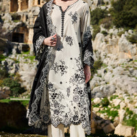 IMAGE-3PC LAWN EMBROIDERED SHIRT WITH CHIFFON EMBROIDERED DUPATTA AND EMB TROUSER-BIC-3714