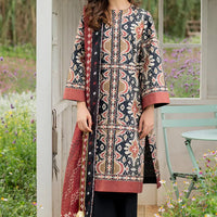 JAZMIN - 3PC UNSTITCHED KHADDAR PRINTED SHIRT WITH KHADDAR PRINTED DUPATTA AND PRINTED TROUSER-12627