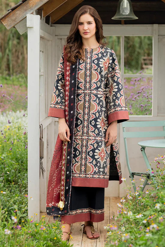 JAZMIN - 3PC UNSTITCHED KHADDAR PRINTED SHIRT WITH KHADDAR PRINTED DUPATTA AND PRINTED TROUSER-12627