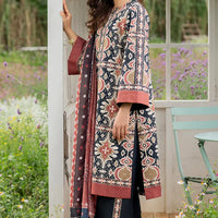 JAZMIN - 3PC UNSTITCHED KHADDAR PRINTED SHIRT WITH KHADDAR PRINTED DUPATTA AND PRINTED TROUSER-12627