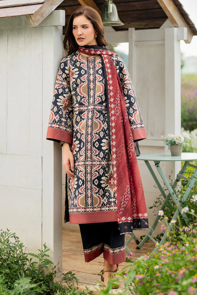 JAZMIN - 3PC UNSTITCHED KHADDAR PRINTED SHIRT WITH KHADDAR PRINTED DUPATTA AND PRINTED TROUSER-12627