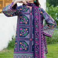 JAZMIN - 3PC UNSTITCHED KHADDAR PRINTED SHIRT WITH KHADDAR PRINTED DUPATTA AND PRINTED TROUSER-12628