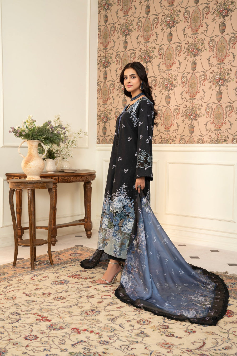 Maisa 3 Piece Unstitched Printed Embroidered Lawn Suit | MPT-2611
