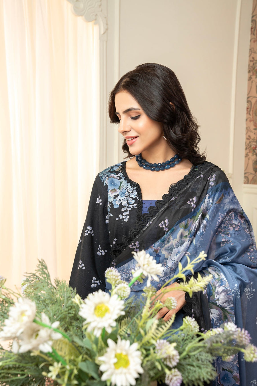 Maisa 3 Piece Unstitched Printed Embroidered Lawn Suit | MPT-2611