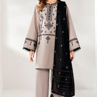 JAZMIN-3PC DHANAK EMBROIDERED SHIRT WITH CHIFFON EMB DUPATTA AND TROUSER-4192