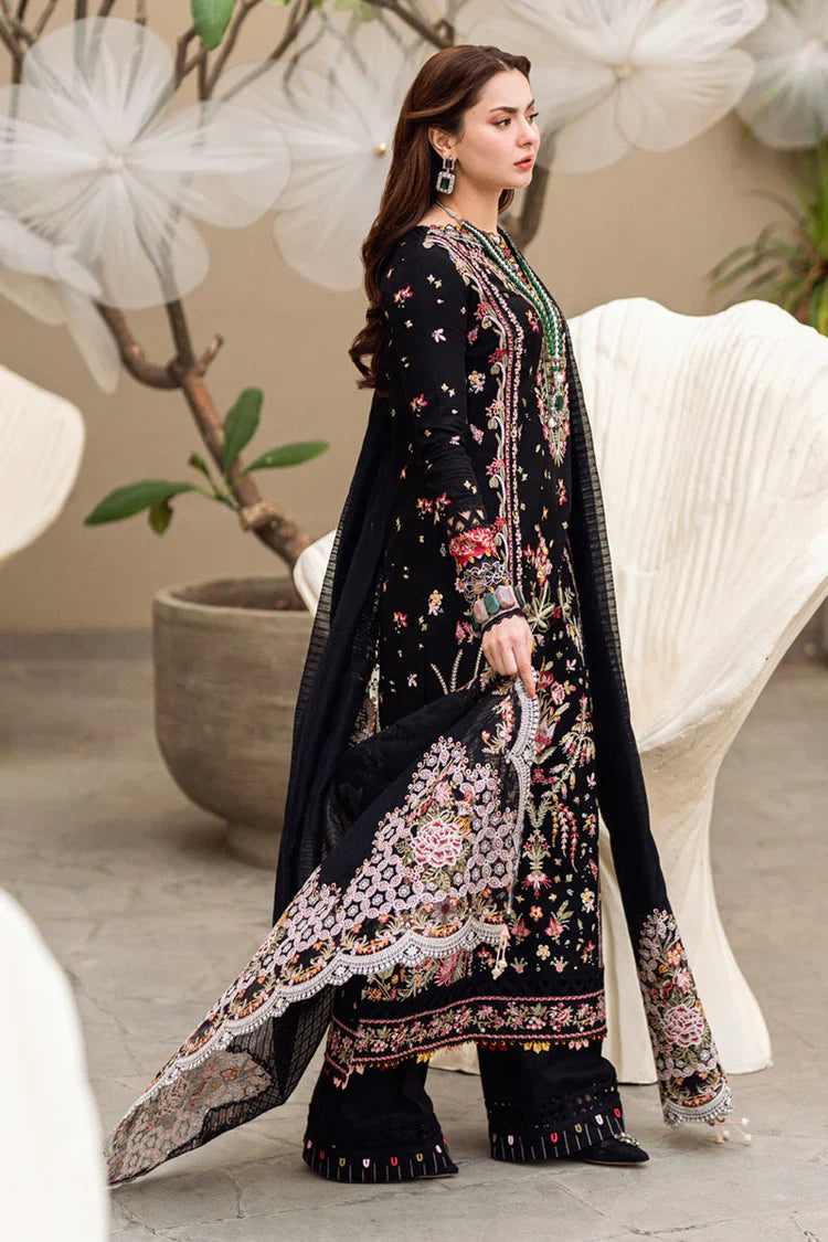 QALAMQAR-3PC DHANAK EMBROIDERED SHIRT WITH COTTON NET EMBROIDERED DUPATTA -BIC-14254