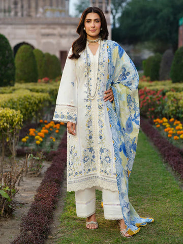 Dhanak-3PC Embroidered Shirt with Digital Printed Wool Shawl -13347