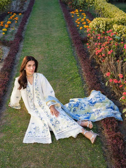 Dhanak-3PC Embroidered Shirt with Digital Printed Wool Shawl -13347