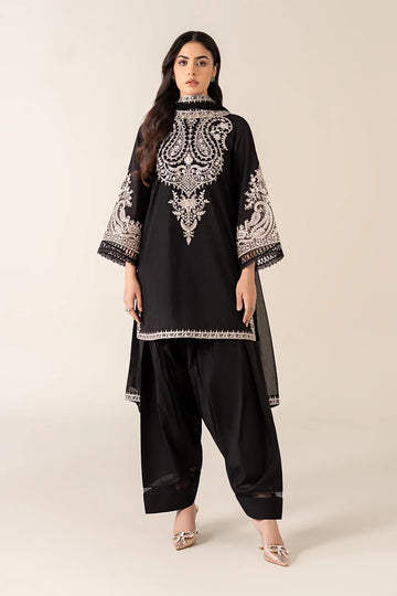 MARIA.B-3PC DHANAK EMBROIDERED SHIRT WITH BAMBER CHIFFON EMBROIDERED DUPATTA & TROUSER-14175