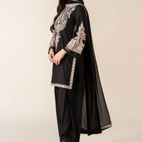 MARIA.B-3PC DHANAK EMBROIDERED SHIRT WITH BAMBER CHIFFON EMBROIDERED DUPATTA & TROUSER-14175