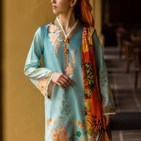MUSHQ-3PC LAWN PRINTED SHIRT WITH CHIFFON PRINT DUPATTA AND PRINT TROUSER-BIC-2507