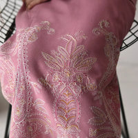 BATIK-3PC DHANAK EMBROIDERED SHIRT WITH DHANAK EMBROIDERED SHAWL AND TROUSER-BIC - 14189