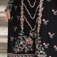 LIBAAS-3PC DHANAK EMBROIDERED SHIRT WITH DHANAK EMBROIDERED SHAWL & TROUSER-BIC-14346