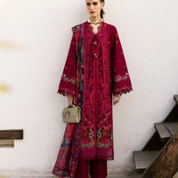 REPUBLIC 3PC DHANAK EMBROIDERED SHIRT WITH COURTRAI PRINTED SHAWL & DHANAK TOUSER-14278