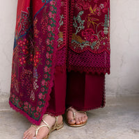 REPUBLIC 3PC DHANAK EMBROIDERED SHIRT WITH COURTRAI PRINTED SHAWL & DHANAK TOUSER-14278