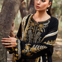 MARIA.B-3PC KHADDAR EMBROIDERED SHIRT WITH COURTRAI PRINTED SHAWL & TROUSER  - 14157