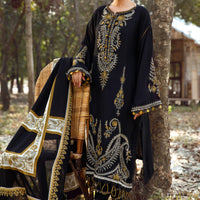 MARIA.B-3PC KHADDAR EMBROIDERED SHIRT WITH COURTRAI PRINTED SHAWL & TROUSER  - 14157